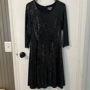 Black Sequins Size 10 Calvin Klein Dress